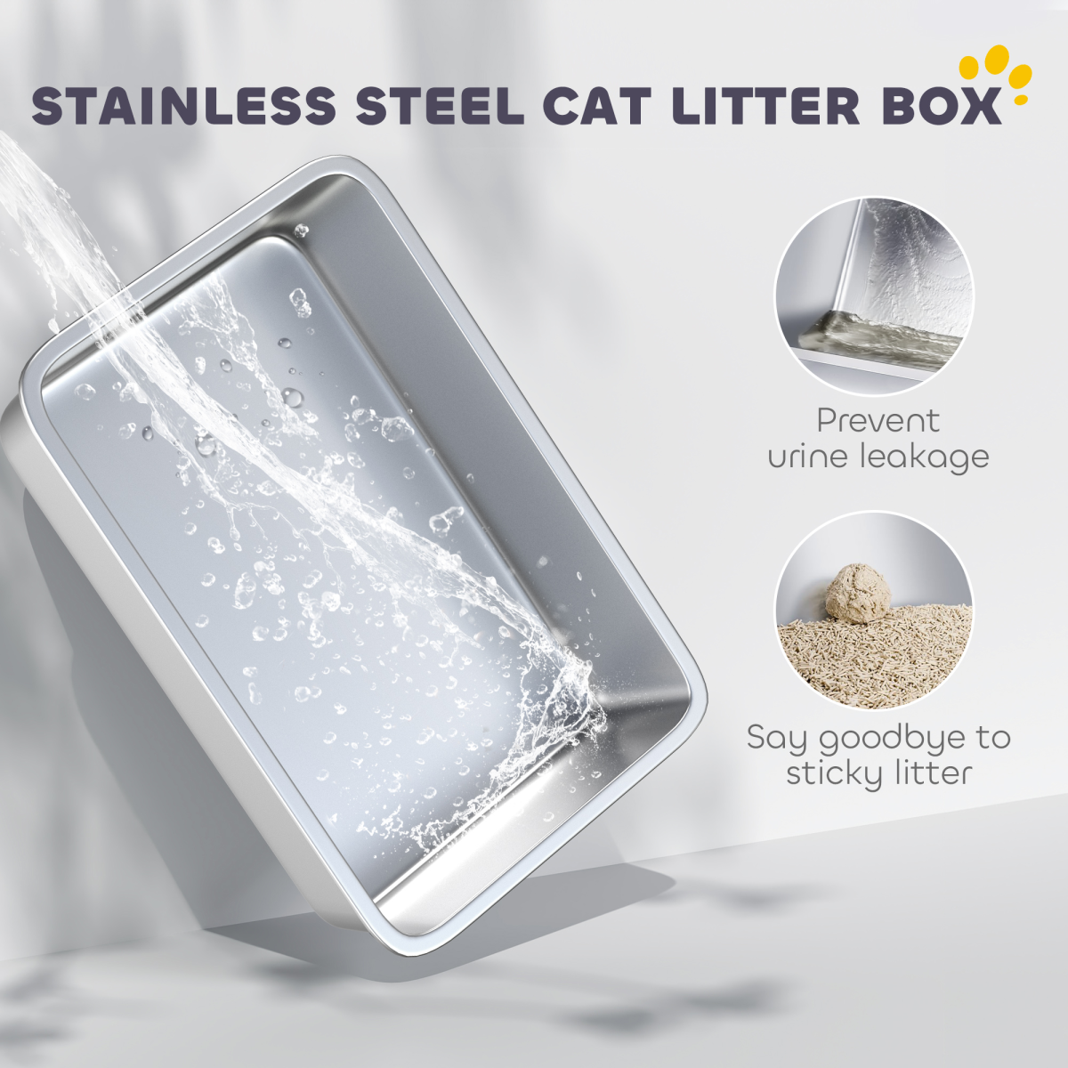 cortex-london-windsor-cat-litter-box-stainless-steel-tray-grey-silver-tone