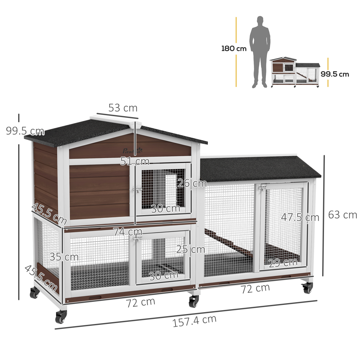 cortex-london-windsor-wooden-rabbit-hutch-guinea-pig-cage-with-wheels-run-ramp-brown