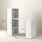 Computer Desk, 120Lx55Dx120H cm-White