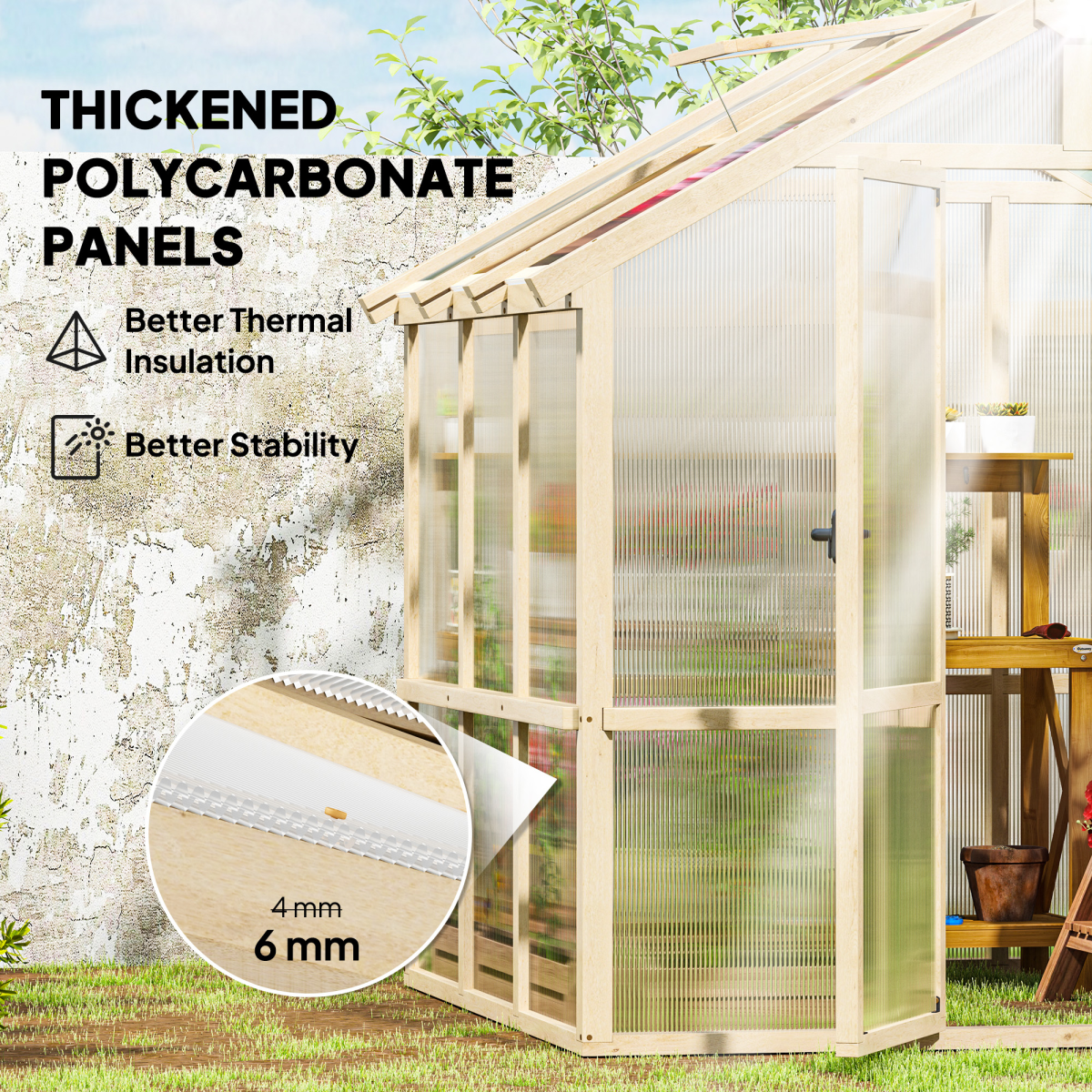 cortex-london-york-brown-fir-wood-polycarbonate-greenhouse-lockable-door