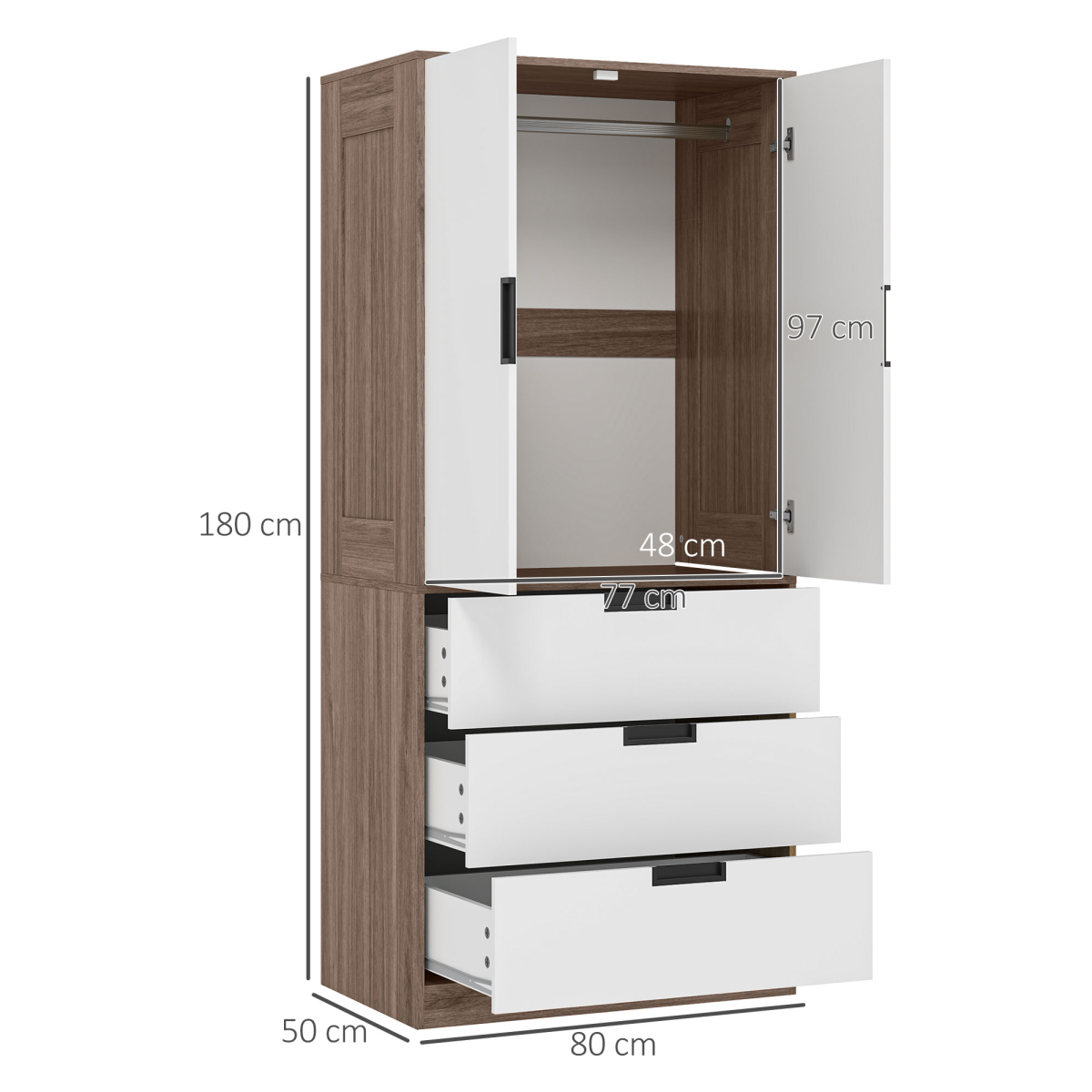 cortex-london-windsor-brown-two-door-wardrobe-three-drawers-hanging-rail