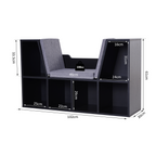 Sideboard Bookcase Storage Reading Seat w/Cushion Unit Kids Children Black