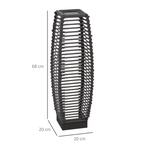 Outsunny Rattan Solar Floor Lamp with Auto On/Off LED Light for Porch Yard Grey