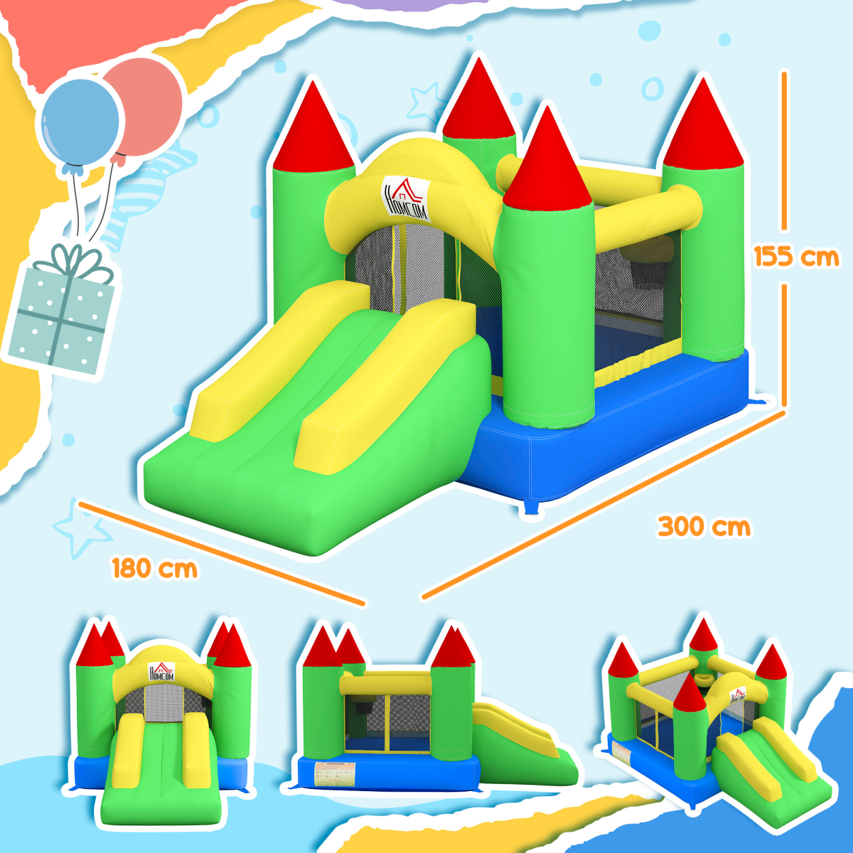 cortex-london-windsor-kids-inflatable-bouncy-castle-with-slide