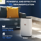 16L/Day 4000ML Portable Quiet Dehumidifier Home Laundry Room Electric Moisture