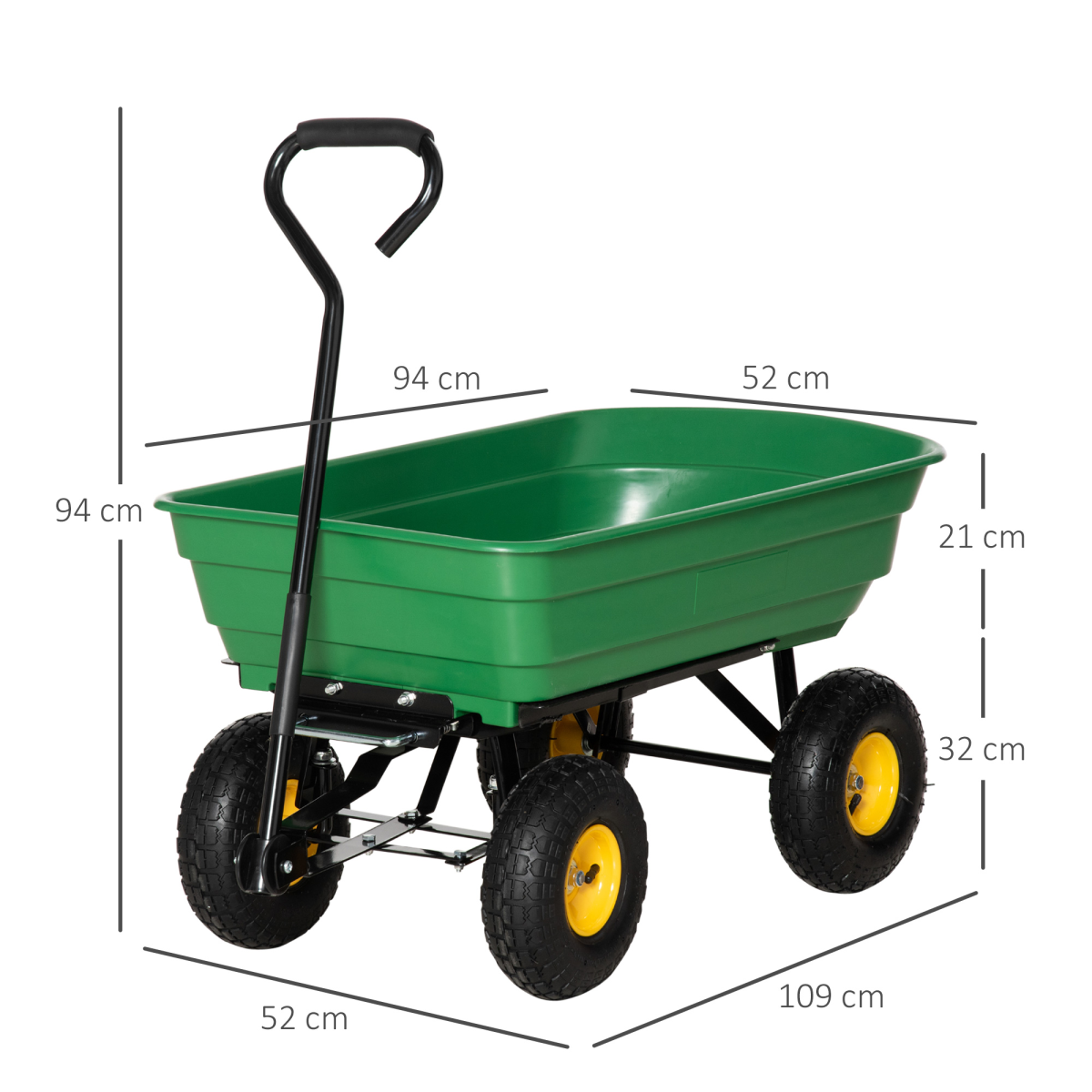 cortex-london-windsor-green-75l-heavy-duty-four-wheel-garden-cart