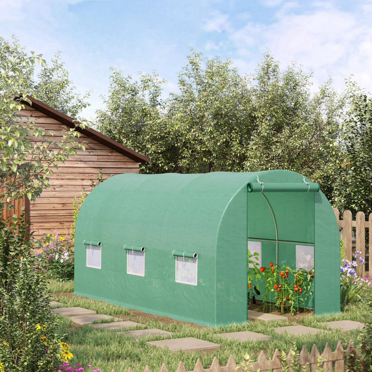 cortex-london-kew-walk-in-tunnel-greenhouse-deep-green-steel-tube-frame-pe-mesh-cloth-cover