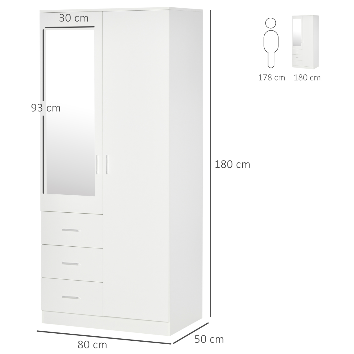cortex-london-windsor-white-2-door-mirrored-wardrobe-3-drawers-180cm