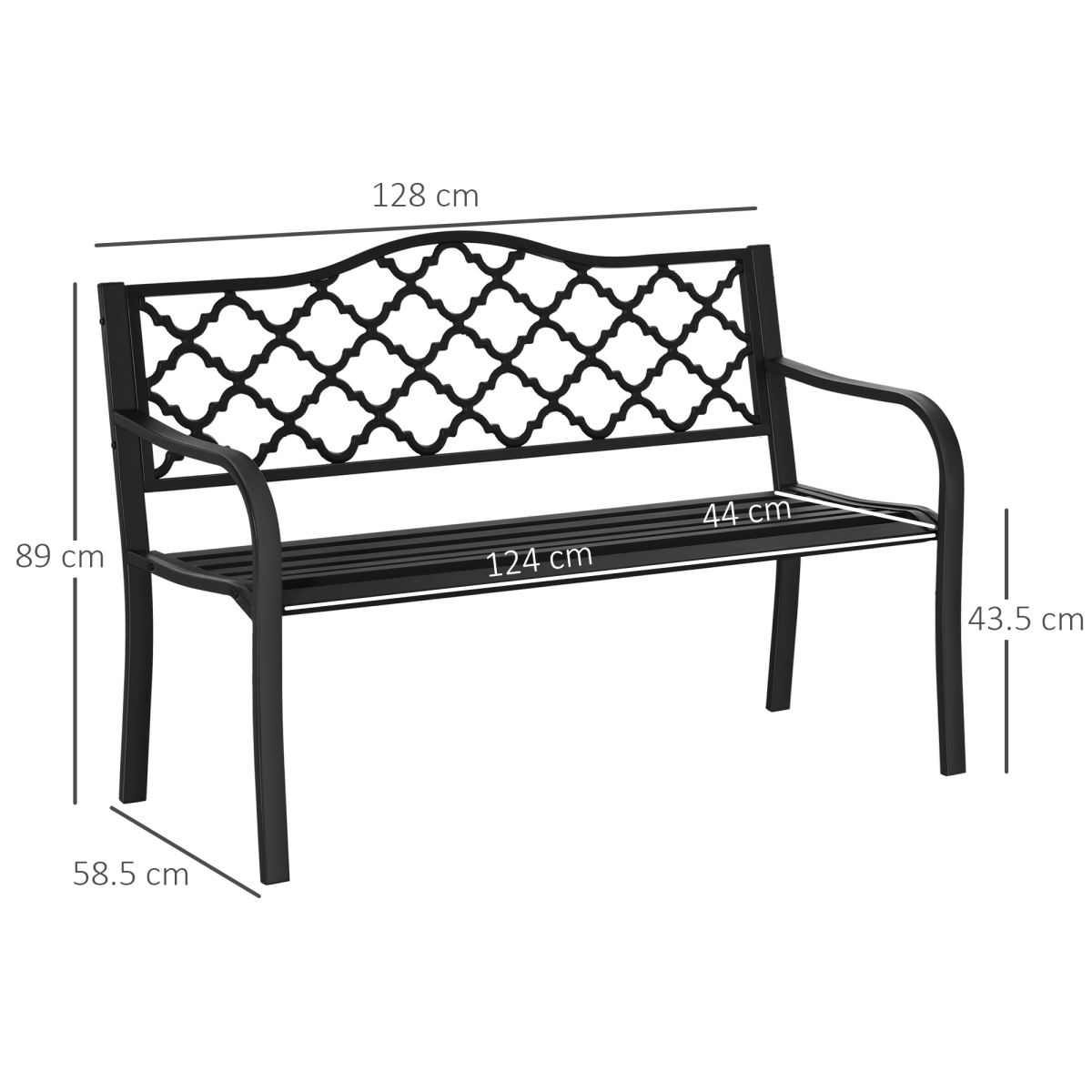 cortex-london-windsor-antique-steel-2-seater-outdoor-garden-bench-armrest-matte-black