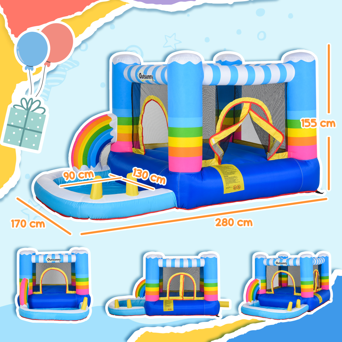 cortex-london-windsor-outdoor-kids-bouncy-castle-pool-trampoline