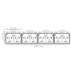 Outsunny 4 Panels Decorative Garden Fence Metal Wire No Dig Fencing Black