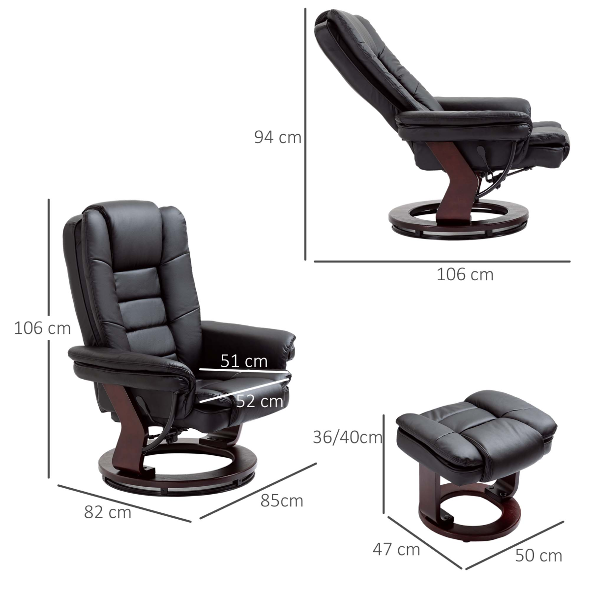 cortex-london-windsor-black-faux-leather-swivel-manual-recliner-footrest-set