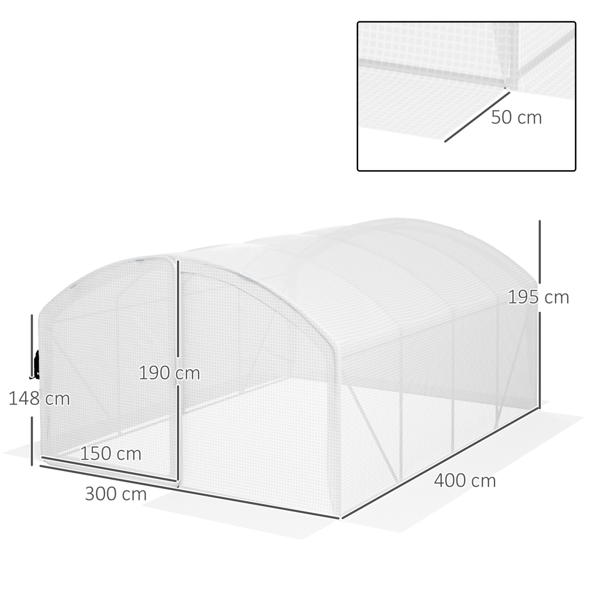 cortex-london-windsor-4-x-3-x-2m-polytunnel-greenhouse-uv-resistant-pe-cover-white