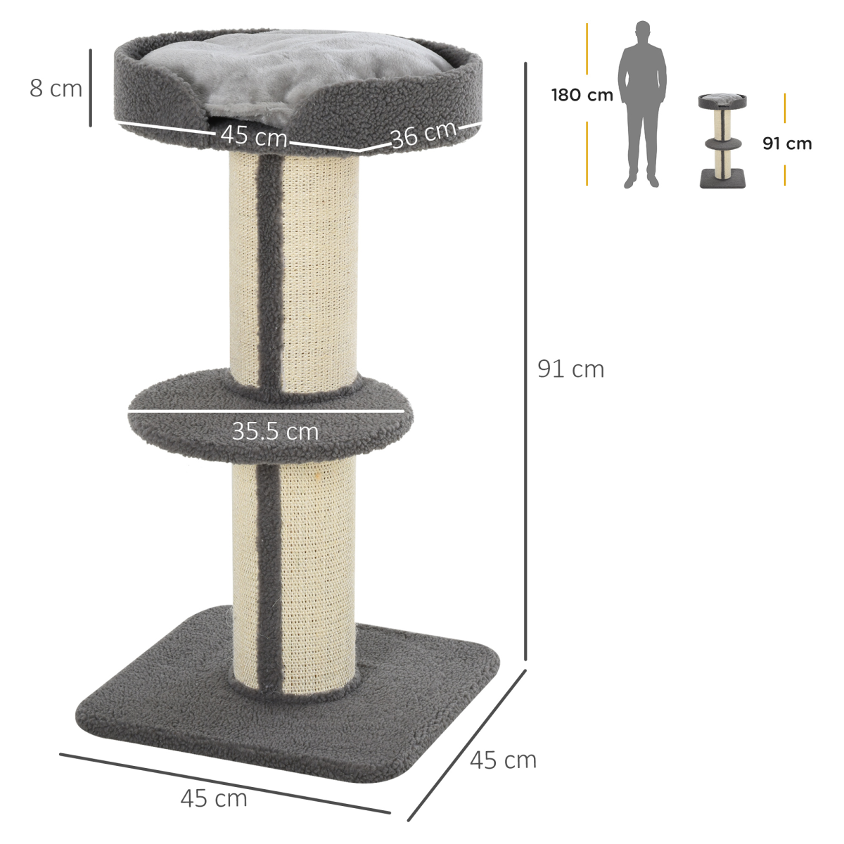 cortex-london-york-91cm-cat-tree-kitten-activity-centre-scratching-post-lamb-cashmere-perch