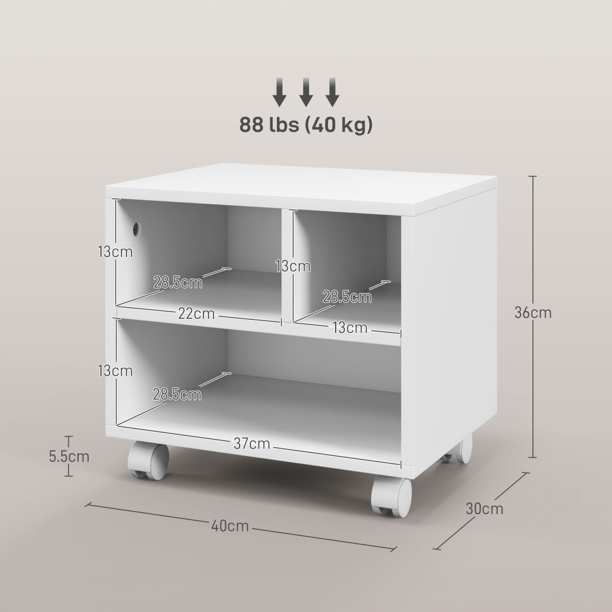 cortex-london-windsor-white-printer-stand-storage-cart-on-wheels