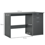 Computer Desk with Drawers, Workstation Grey