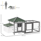 Chicken Coop Small Animal Pet Cage w/ Nesting Box Outdoor Run Backyard Wooden