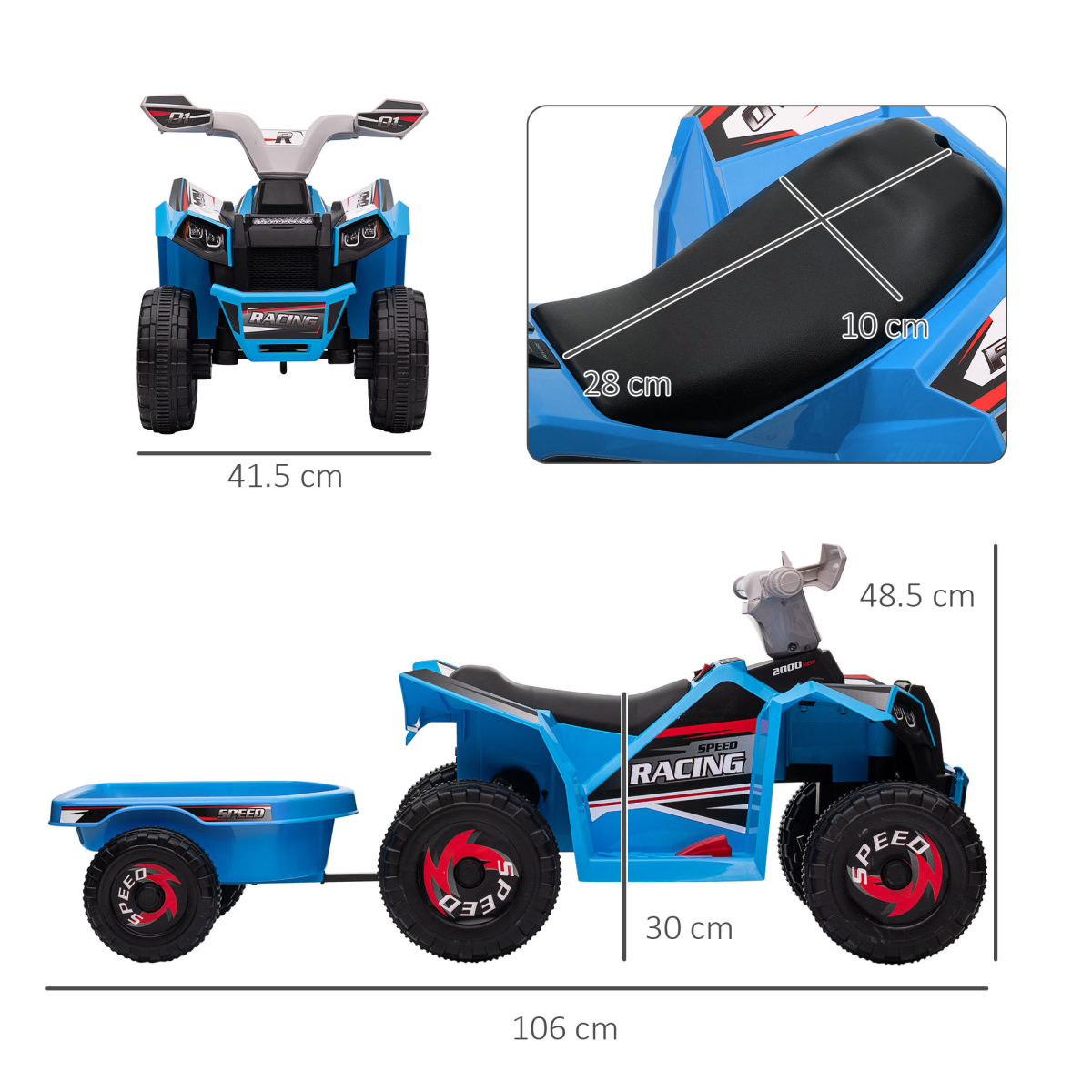 cortex-london-windsor-6v-kids-electric-quad-bike-trailer-blue