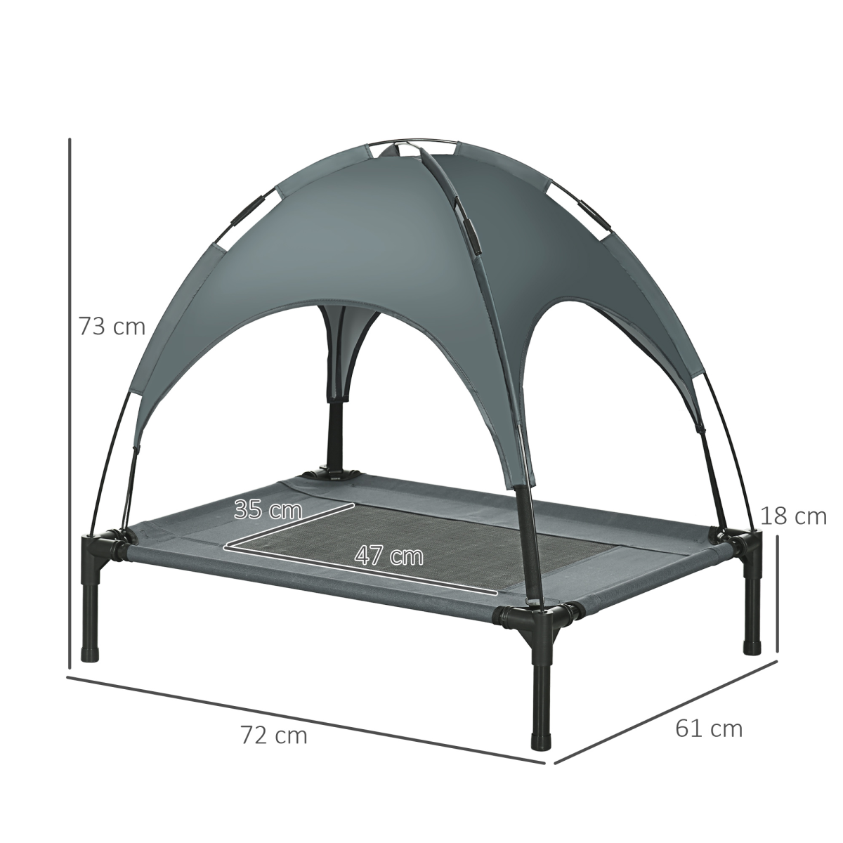 cortex-london-york-cooling-elevated-dog-bed-canopy-grey-pawhut