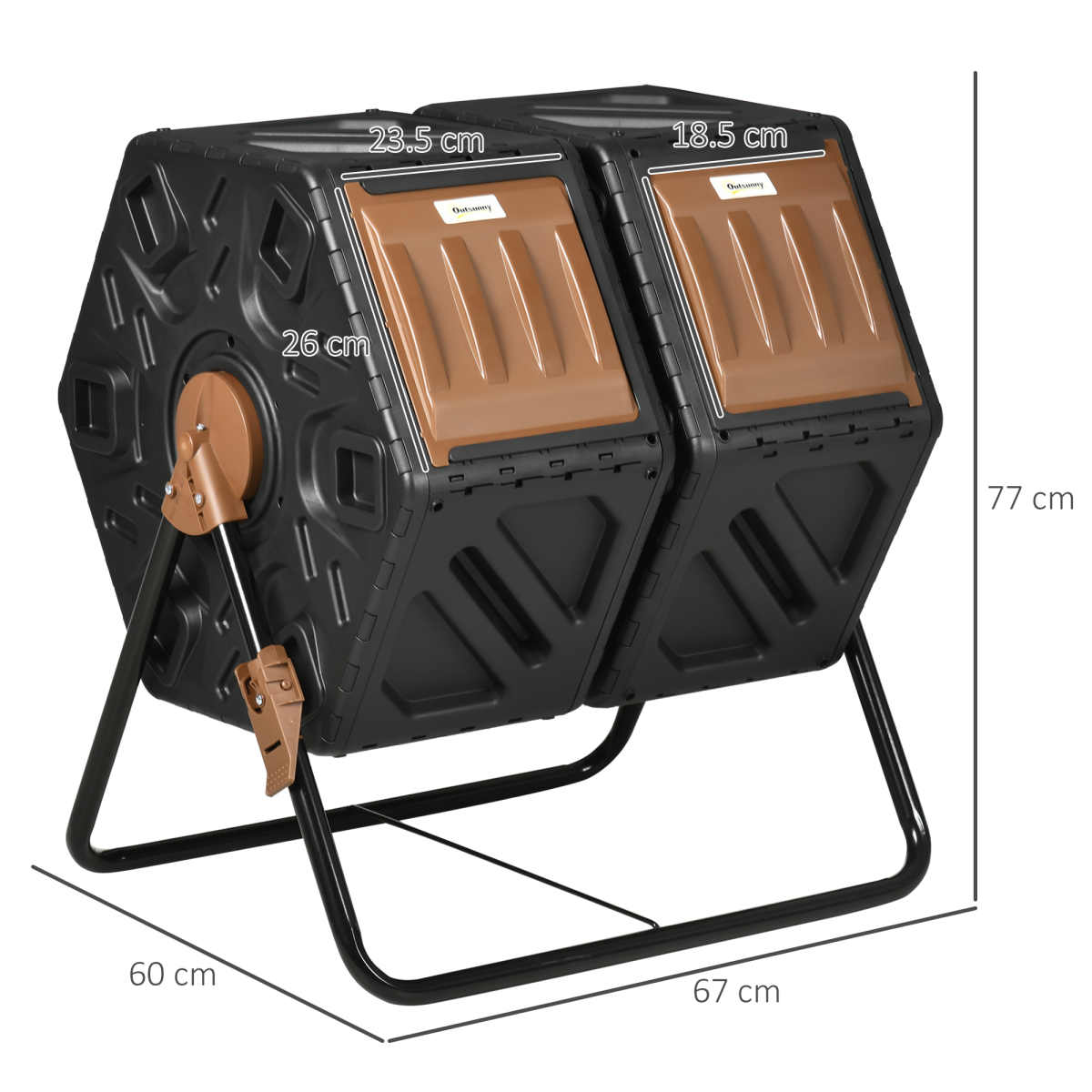 cortex-london-york-130l-dual-chamber-rotating-compost-bin-dark-brown-black