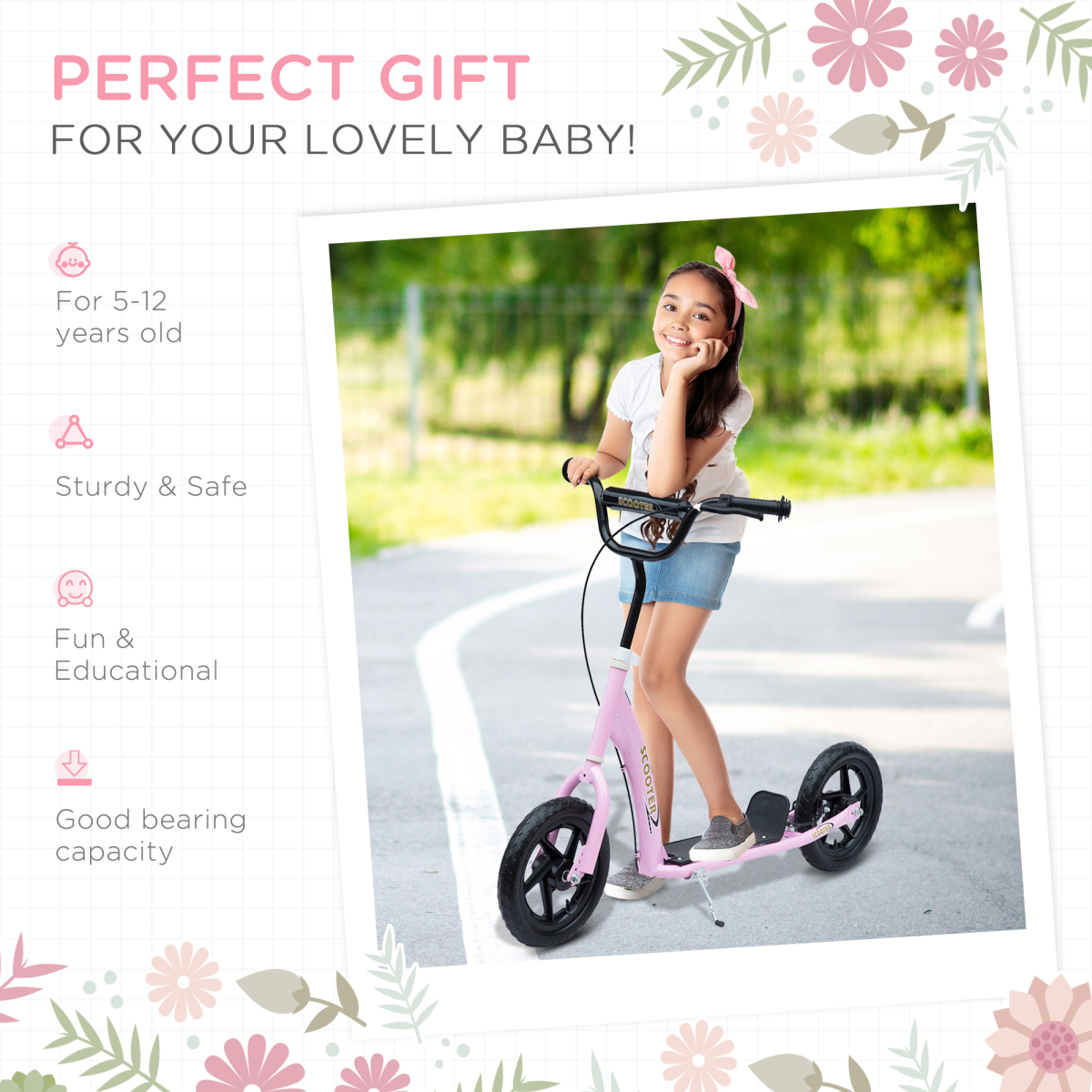 cortex-london-windsor-pink-kids-scooter-adjustable-handlebars-steel