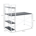 Computer Workstation Metal Frame-White/ Black Colour