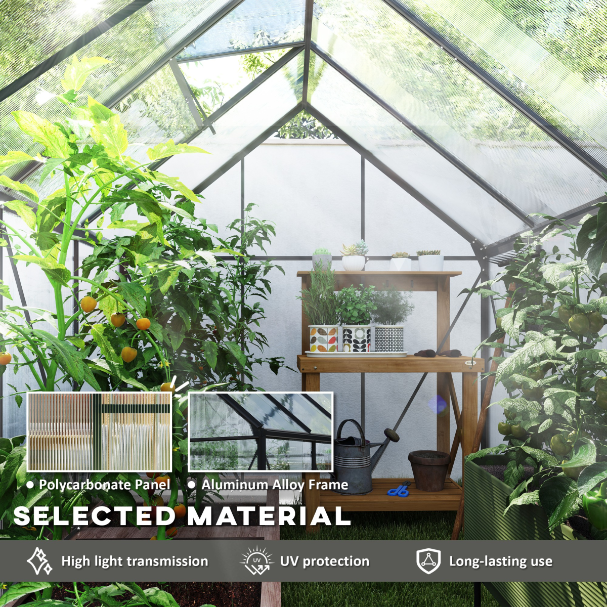 cortex-london-kensington-dark-grey-polycarbonate-walk-in-greenhouse