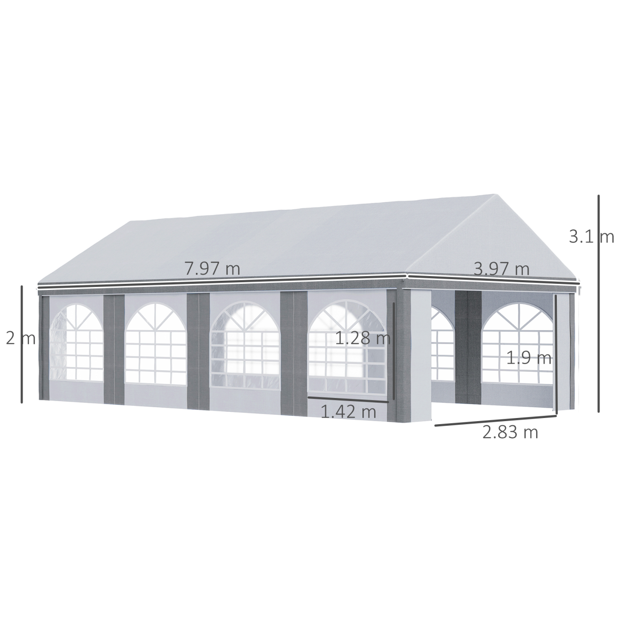 cortex-london-windsor-8-x-4m-party-tent-marquee-with-sides-eight-windows-double-doors