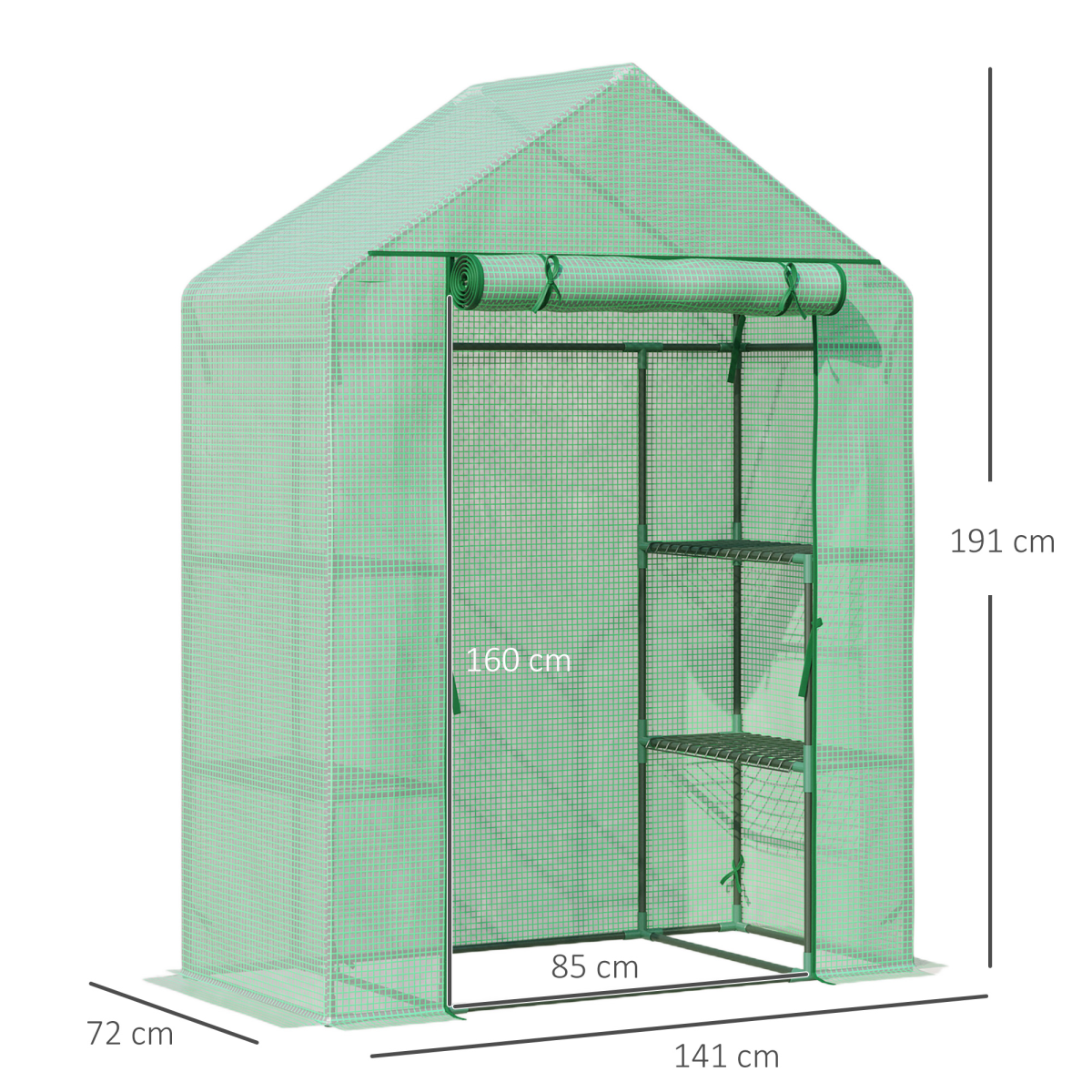 cortex-london-walkin-greenhouse-green-pe-cover-two-tier-shelves