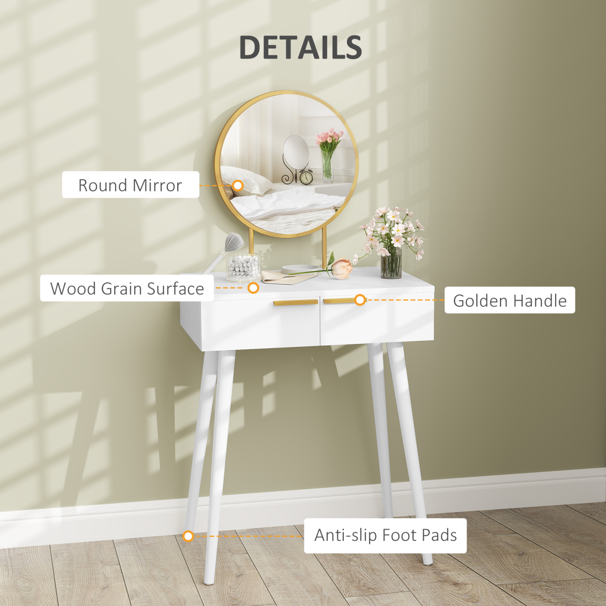 cortex-london-windsor-white-dressing-table-two-drawers-round-mirror