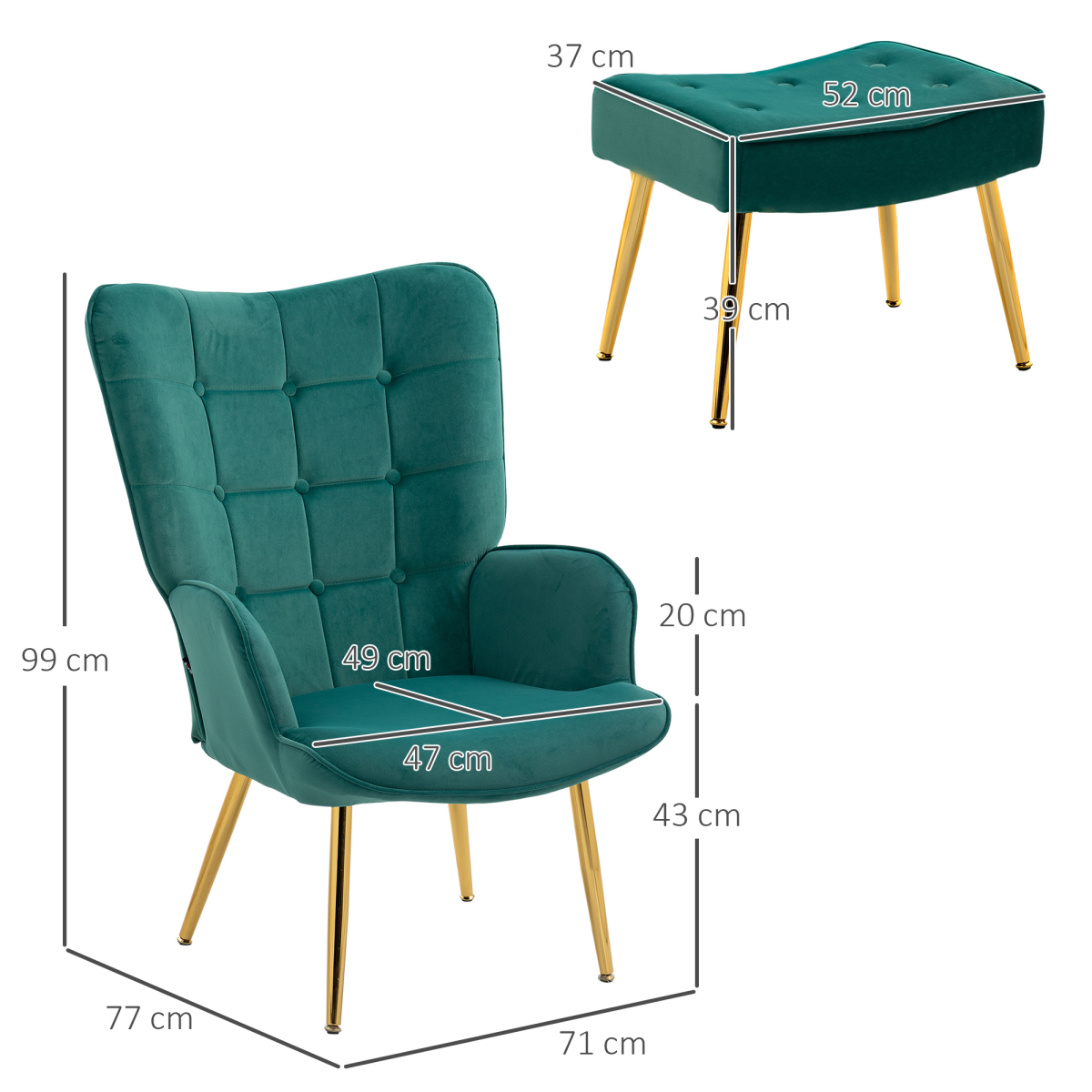 cortex-london-kensington-button-tufted-armchair-footstool-dark-green-gold-tone-steel-legs