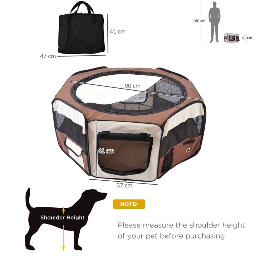 cortex-london-windsor-portable-pet-playpen-brown-cream