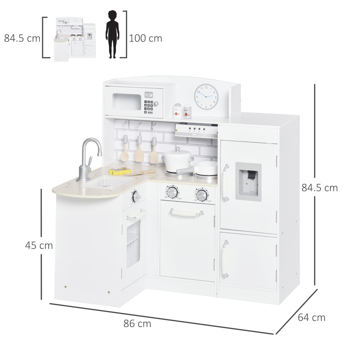 cortex-london-windsor-kids-play-kitchen-white-14-piece-water-dispenser