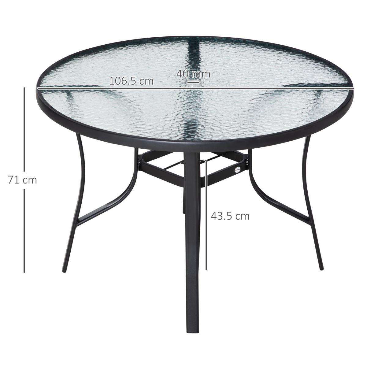 cortex-london-kensington-106cm-round-garden-dining-table-tempered-glass-steel-frame