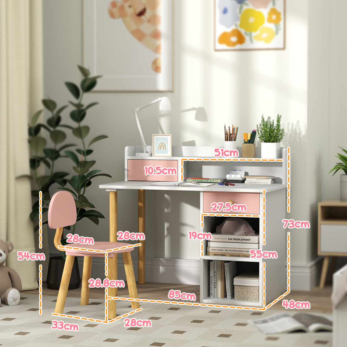 cortex-london-windsor-pink-kids-study-desk-and-chair-set-mdf