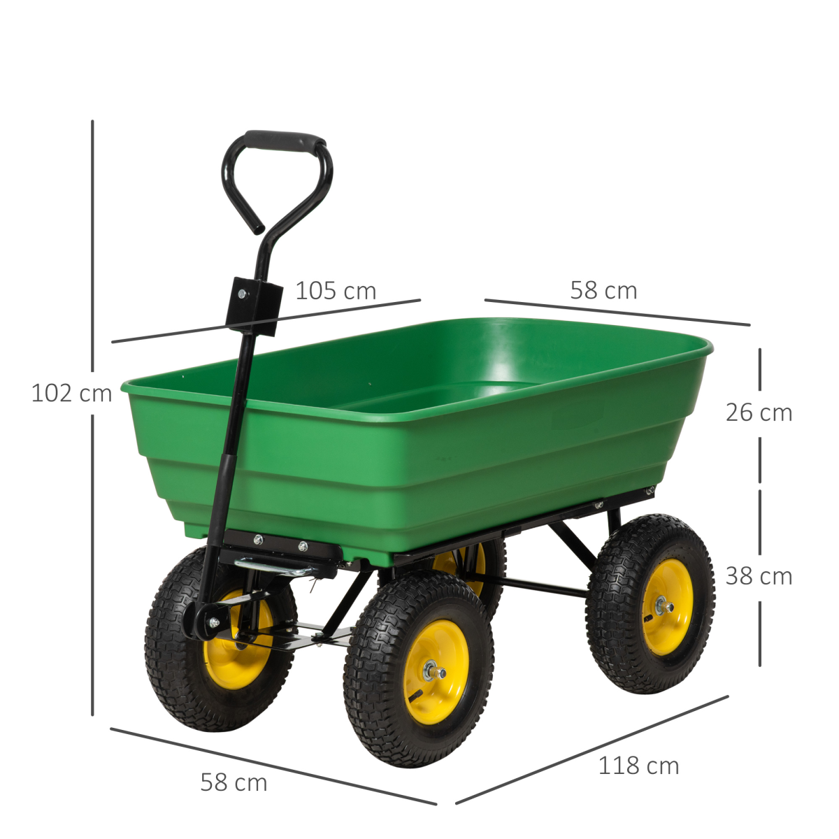 cortex-london-york-125l-green-garden-cart-heavy-duty-4-wheel-trolley