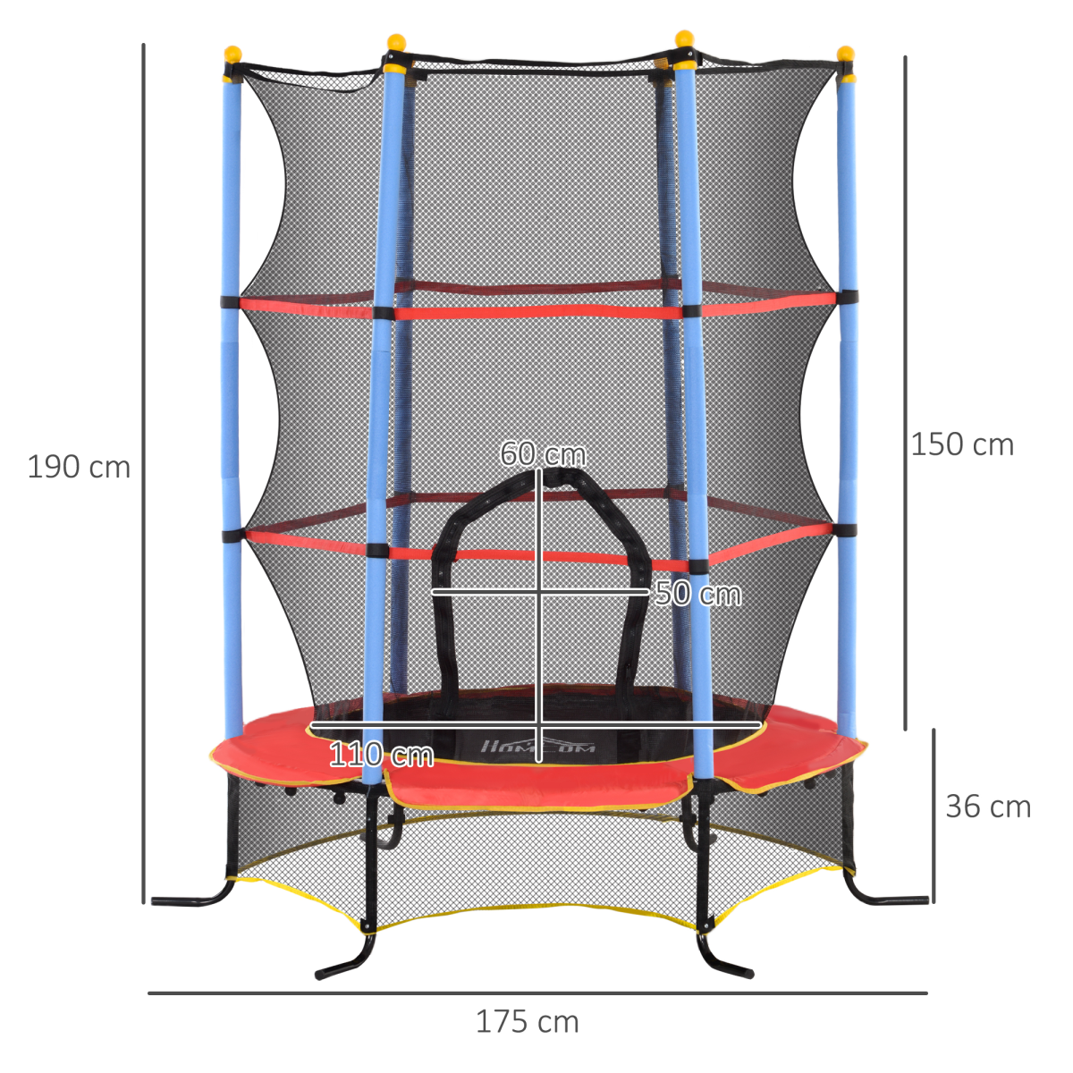 cortex-london-windsor-kids-safety-trampoline-blue-red-black-enclosure-net