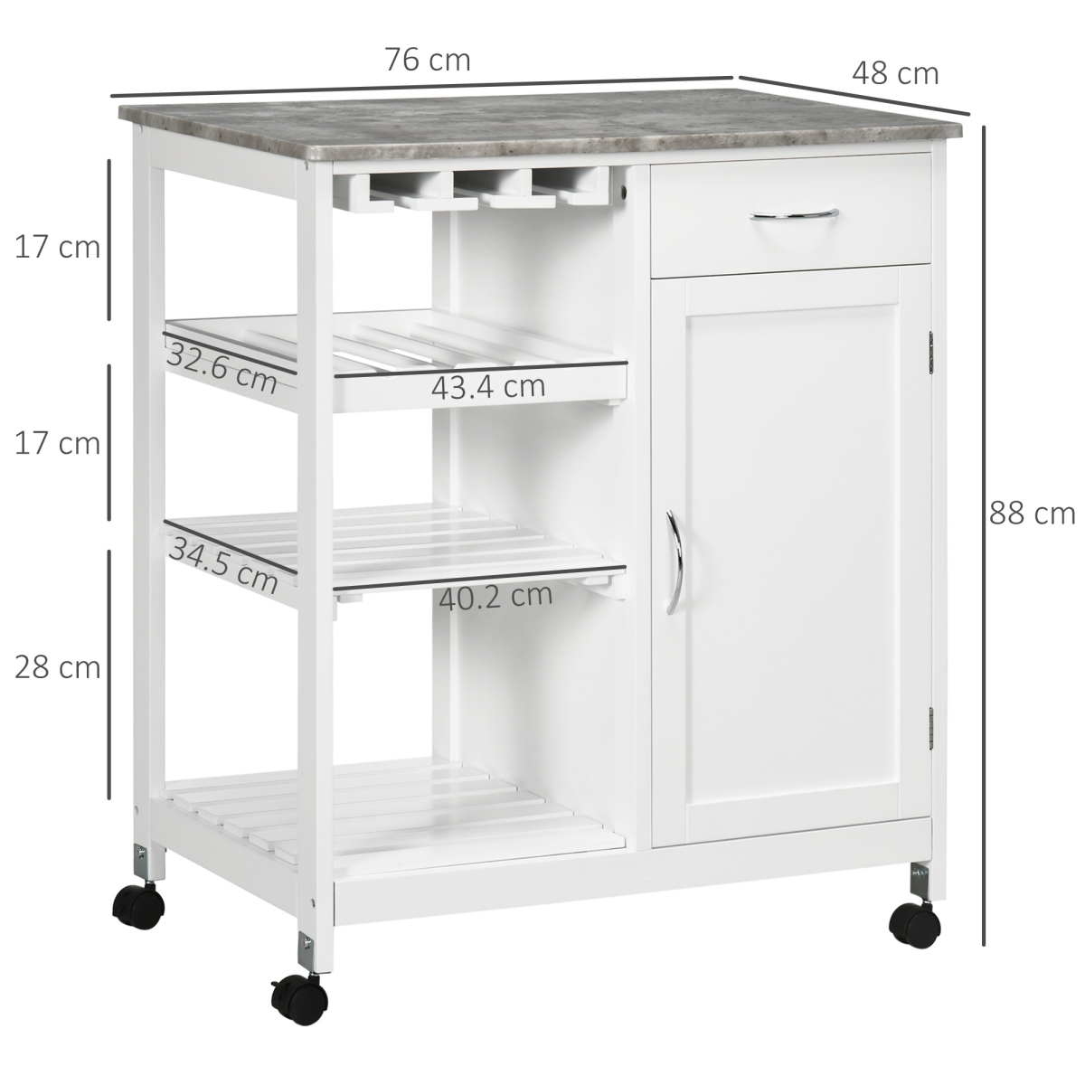 cortex-london-windsor-kitchen-trolley-white-wine-rack-drawer-marble-effect-countertop