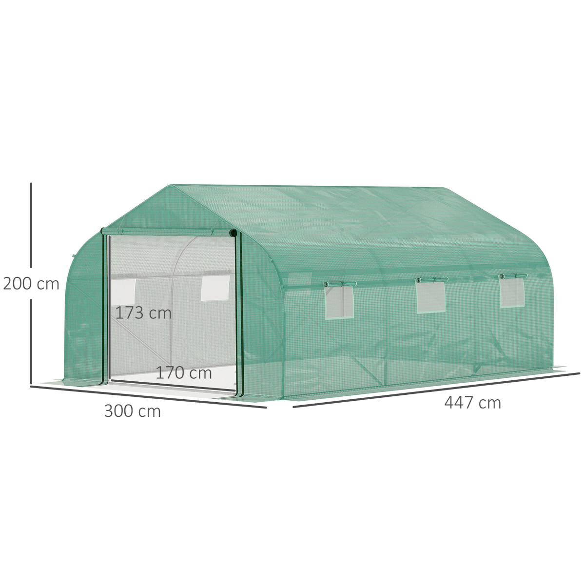 cortex-london-windsor-walk-in-polytunnel-tent-4-point-47-x-3-x-2m-green-pe-cover-six-mesh-lined-windows