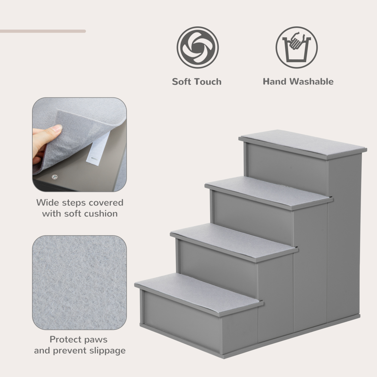 cortex-london-windsor-grey-four-step-pet-stairs-soft-plush