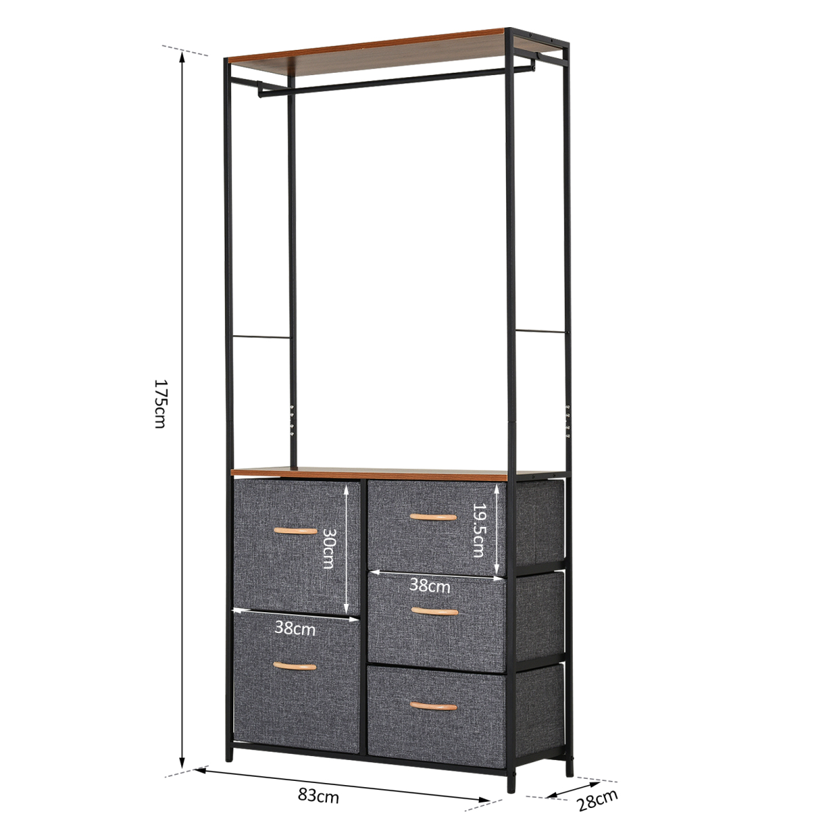 cortex-london-windsor-175x83cm-freestanding-steel-clothes-hanger-storage-unit