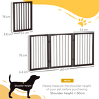 Folding Pet Gate Dog Fence Child Safety Indoor Durable Free Standing Pine Wood