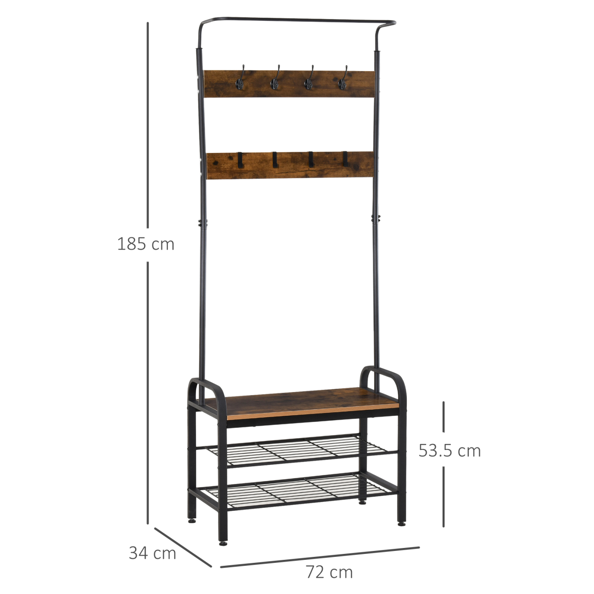 cortex-london-windsor-industrial-coat-rack-stand-8-hooks-mahogany-vintage-style-panels