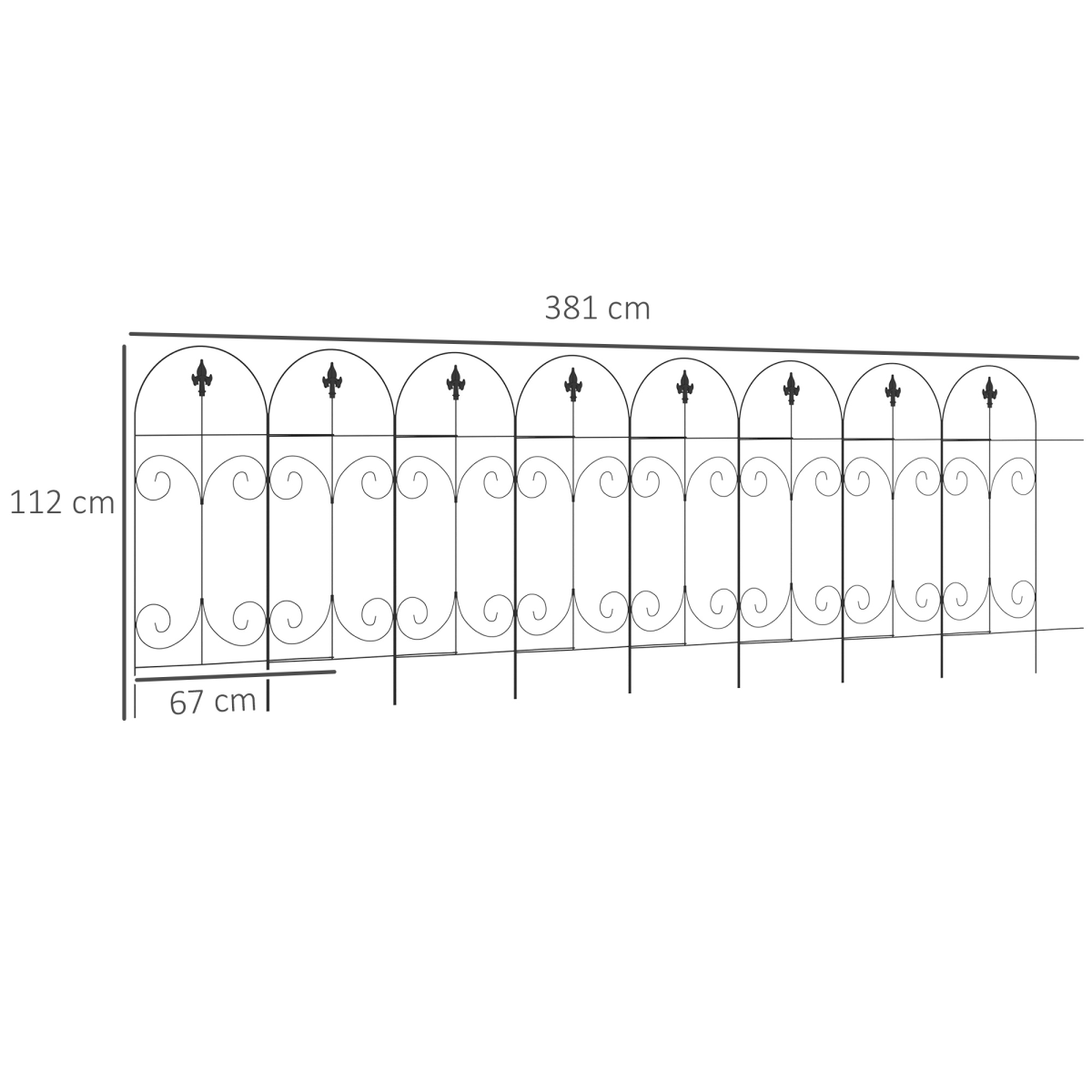 cortex-london-kew-vine-8-piece-metal-garden-fence-panels-animal-barrier