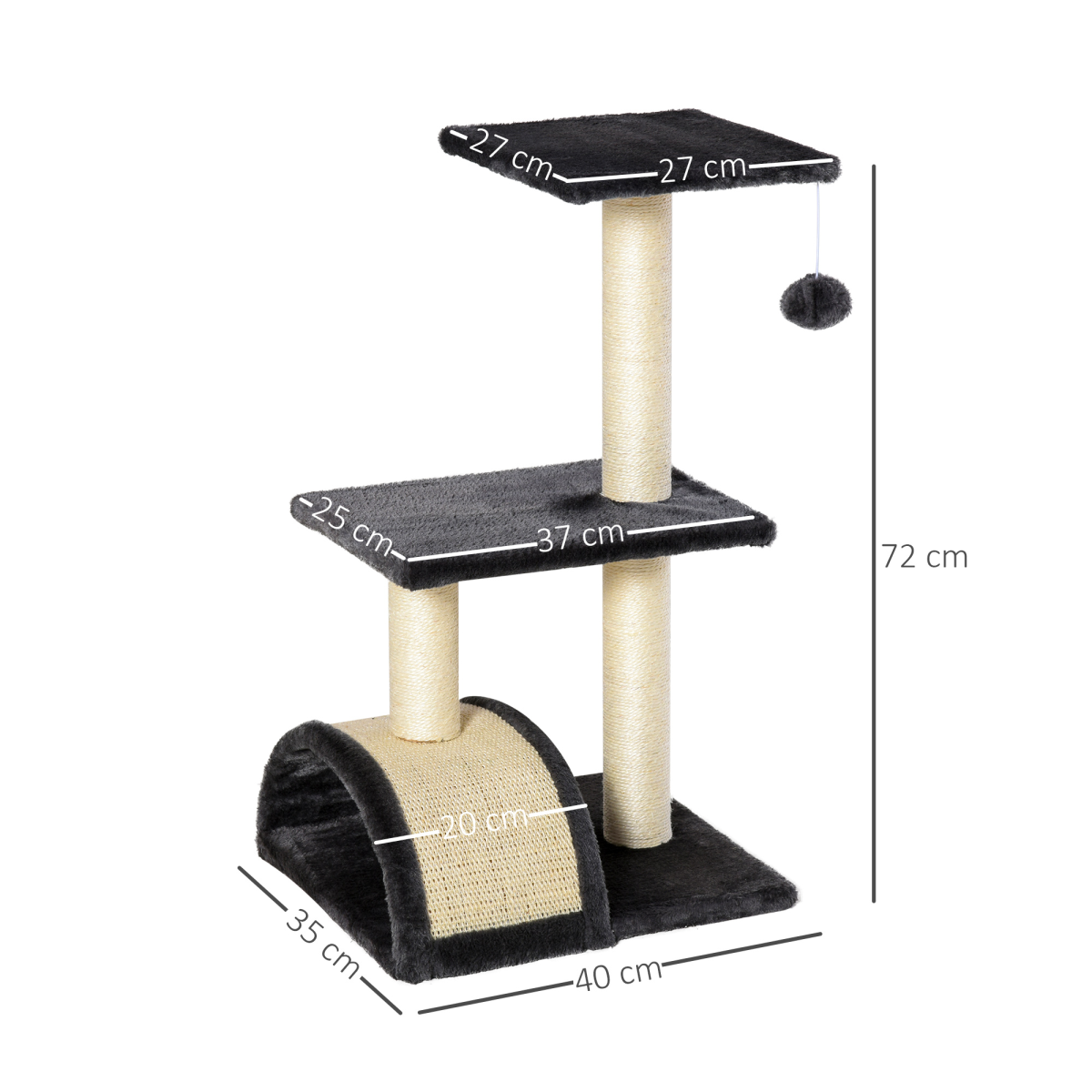 cortex-london-york-pawhut-grey-cat-tree-activity-centre-sisal-arc-hanging-ball