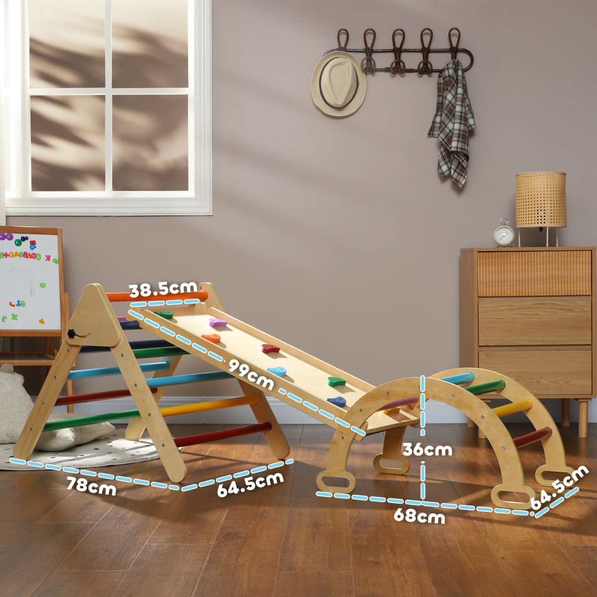 cortex-london-windsor-5-in-1-toddler-climbing-frame-ramp-arch-multicolour