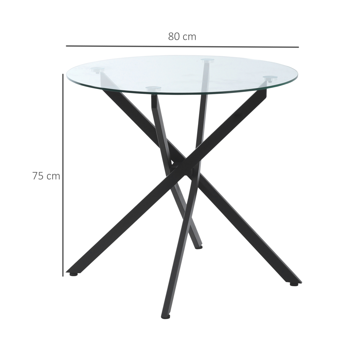 cortex-london-kensington-clear-glass-round-metal-dining-table