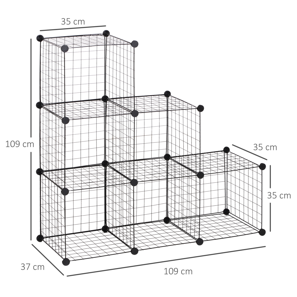 cortex-london-windsor-six-cube-wire-storage-cabinet-organiser-black