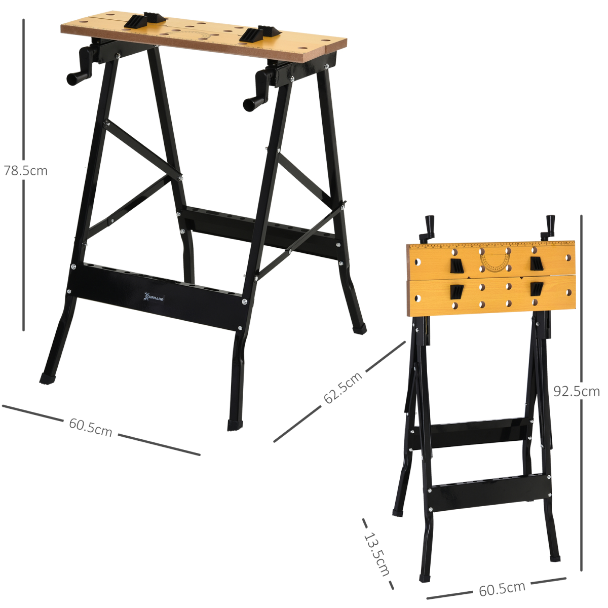 cortex-london-durhand-mdf-top-portable-work-bench-adjustable-clamps-black