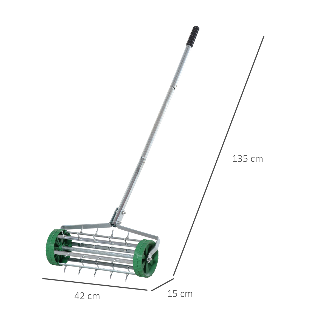 cortex-london-windsor-lawn-aerator-roller-galvanized-metal-pp-plastic
